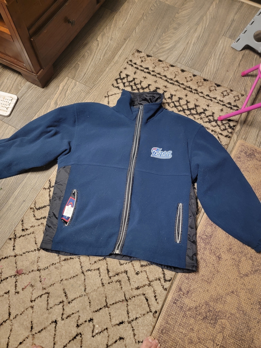 Rare Vintage PRO PLAYER New England Patriots NFL Color Block Parka Jacket 90s M